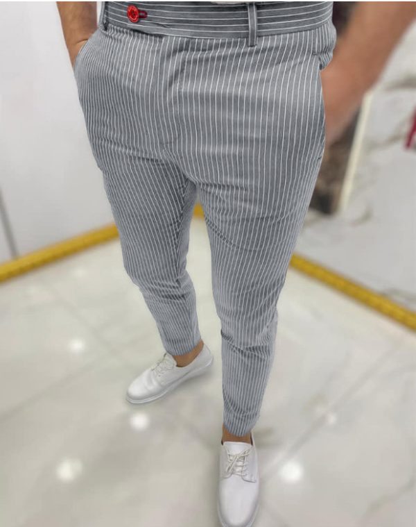 Thin Striped Slim Casual Pants Men - Image 5