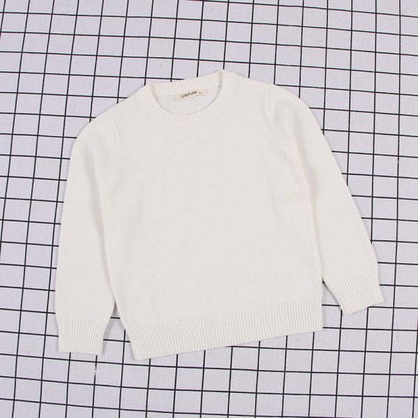 Boys And Girls Solid Color Sweater Pullover Sweater - Image 2