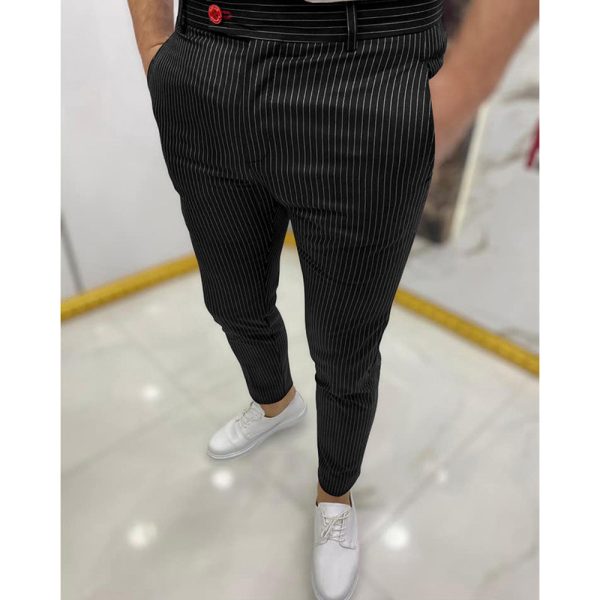 Thin Striped Slim Casual Pants Men - Image 2